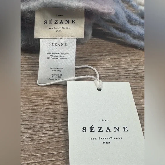 NWT Sezane Louise Scarf, Lilac and Vintage Blue - Picture 6 of 9